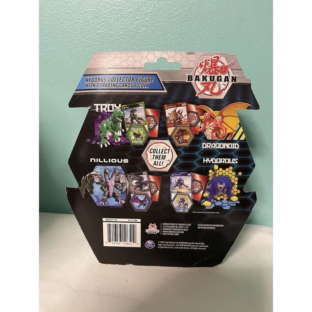 Bakugan Hydorous Collector‎ Figure With 2 Trading Cards & Coin Spin Master New